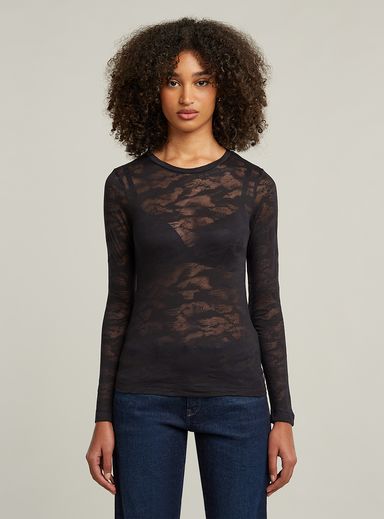 Top Fine Lace AOP Slim